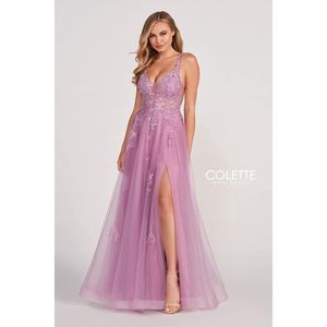 Purple Colette By Mon Cheri Size 4 A-line dress